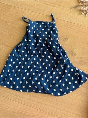Reformation Navy Blue and White Polka Dot Sundress - Kids